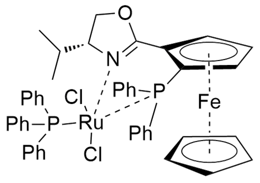 (+)-Dichloro[(4R)-4-(i-propyl)-2-{(R)-2-(diphenylphosphino)ferrocenyl}oxazoline](triphenylphosphine)ruthenium(II)